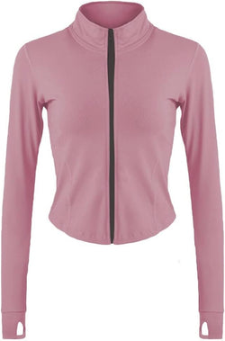 Lviefent Women's Lightweight Full-Zip Running Jacket – Slim Fit Sportswear with Thumb Holes