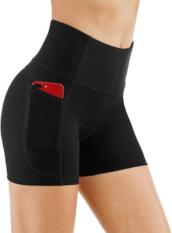 LAGO BODY High Waist Yoga Shorts - Tummy Control with Deep Pockets