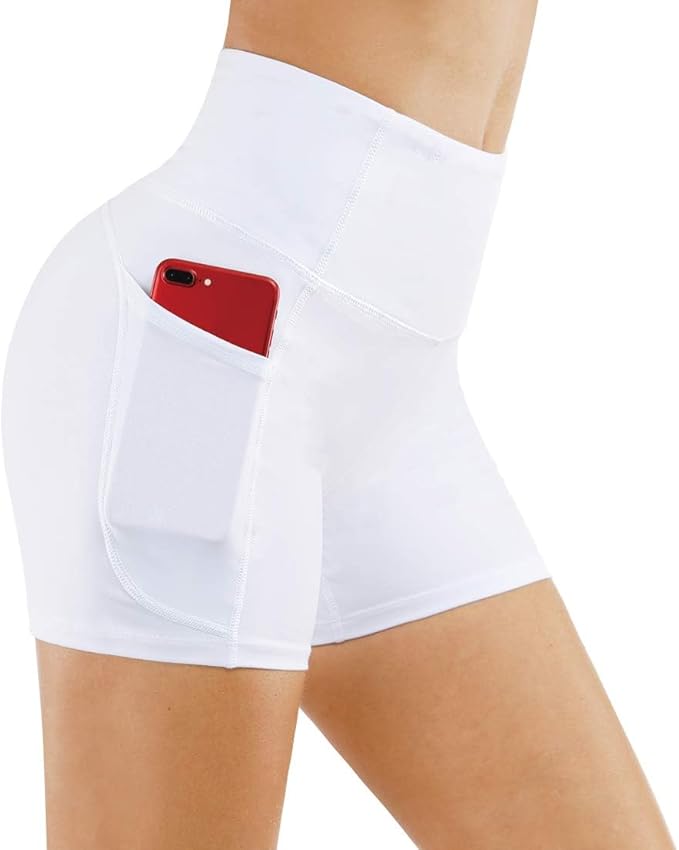 LAGO BODY High Waist Yoga Shorts - Tummy Control with Deep Pockets