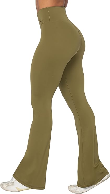 Lagobody VibeFit Flare Leggings – High-Waisted Crossover Yoga Pants