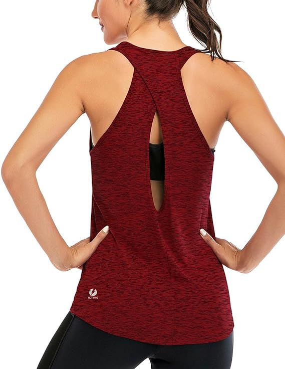 ICTIVE Women's Cross Backless Workout Tank Tops