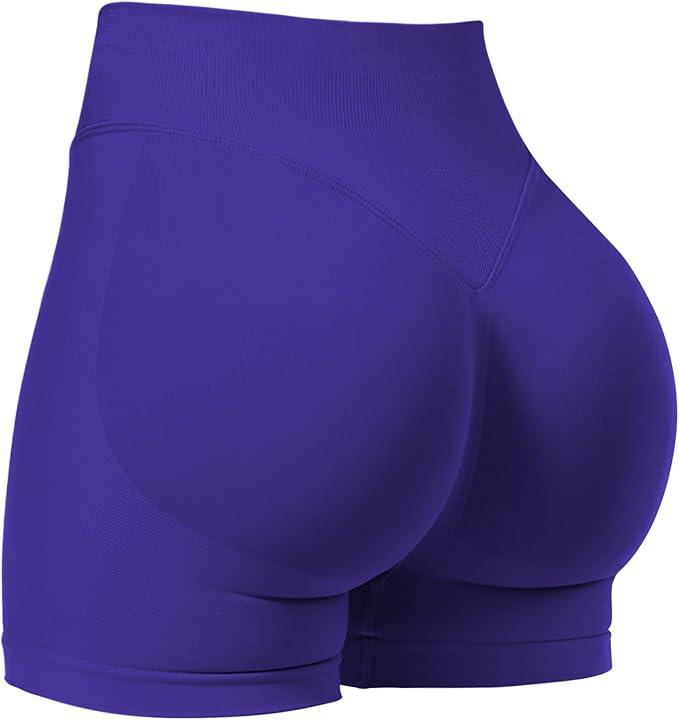 LAGO BODY Women’s Workout Impact Shorts - Scrunch Butt Lifting Seamless Gym Shorts