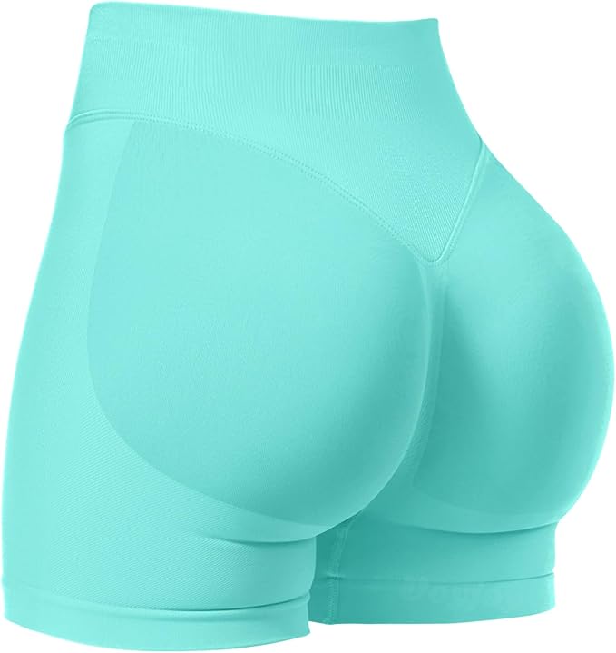 LAGO BODY Women’s Scrunch Butt Lifting Gym Shorts – Seamless Impact Biker Shorts