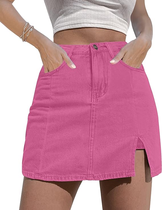 Lagobody Skorts Skirts for Women – Denim Mini Skirt with High Waisted Jean Shorts