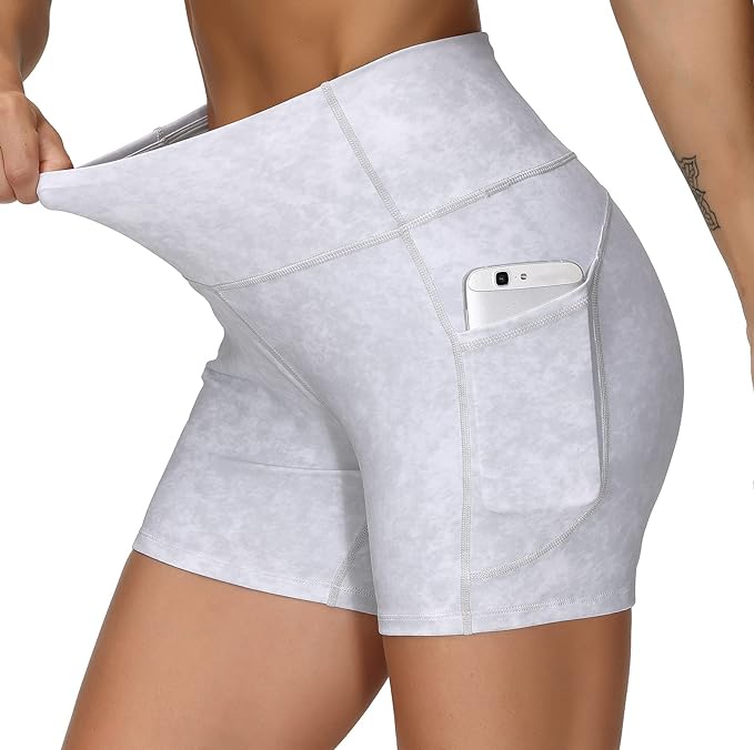 LAGO BODY High Waist Yoga Shorts - Tummy Control with Deep Pockets