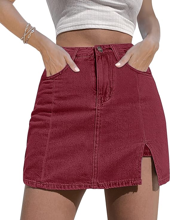 Lagobody Skorts Skirts for Women – Denim Mini Skirt with High Waisted Jean Shorts