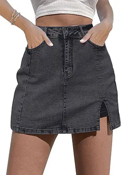 Lagobody Skorts Skirts for Women – Denim Mini Skirt with High Waisted Jean Shorts