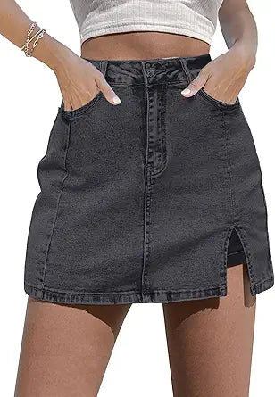 Lagobody Skorts Skirts for Women – Denim Mini Skirt with High Waisted Jean Shorts