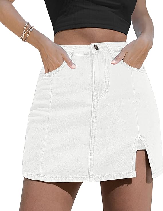 Lagobody Skorts Skirts for Women – Denim Mini Skirt with High Waisted Jean Shorts