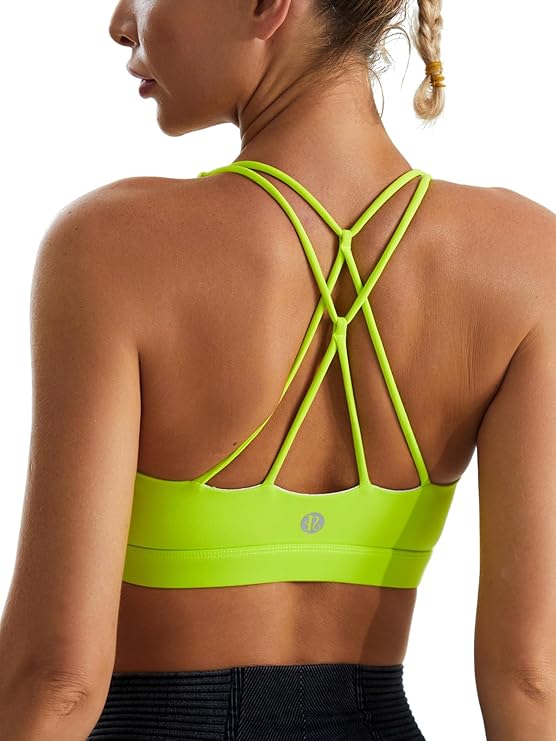 Sports Bras for Women, Padded Sports Bra Tank Top with Sexy Crisscross Back - High Impact Longline Workout Yoga Bra