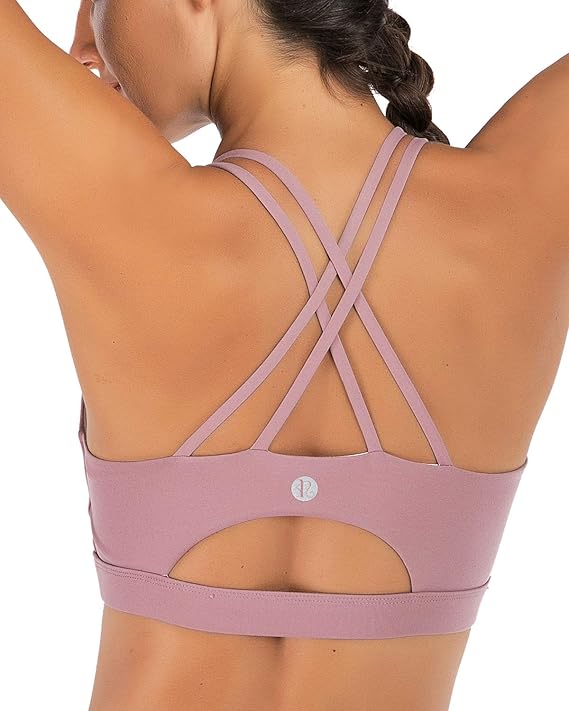 Sports Bras for Women, Padded Sports Bra Tank Top with Sexy Crisscross Back - High Impact Longline Workout Yoga Bra