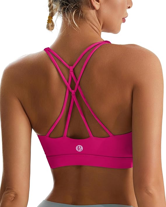 Sports Bras for Women, Padded Sports Bra Tank Top with Sexy Crisscross Back - High Impact Longline Workout Yoga Bra