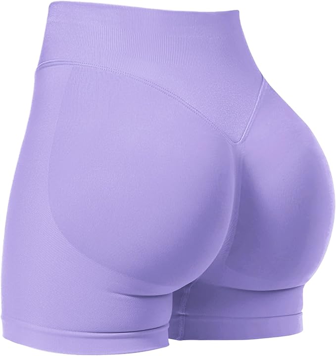 LAGO BODY Women’s Workout Impact Shorts - Scrunch Butt Lifting Seamless Gym Shorts