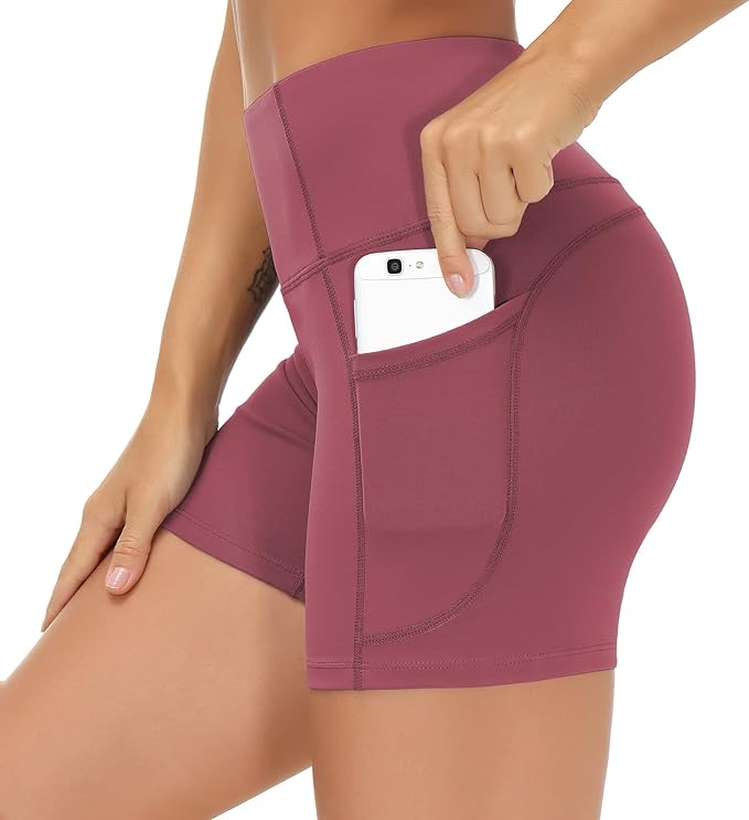 LAGO BODY High Waist Yoga Shorts - Tummy Control with Deep Pockets