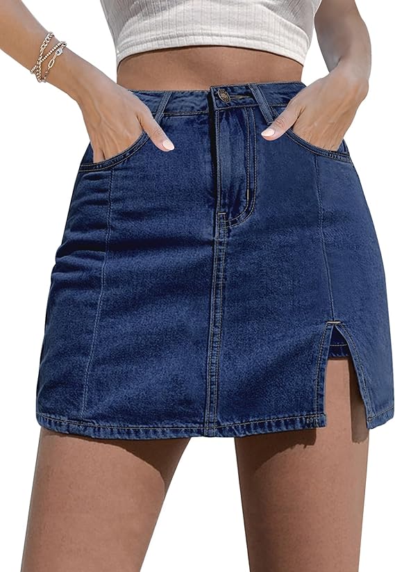 Lagobody Skorts Skirts for Women – Denim Mini Skirt with High Waisted Jean Shorts